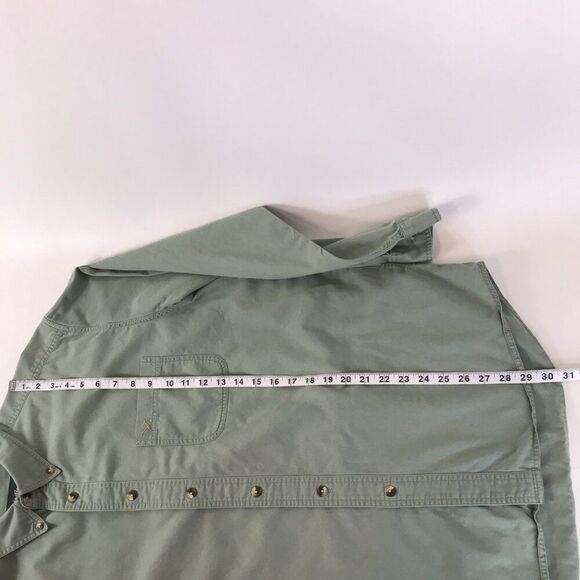 Eddie Bauer Casual Button Down Shirt Men's Large Green 100% Cotton Woven Outdoor - Picture 9 of 11